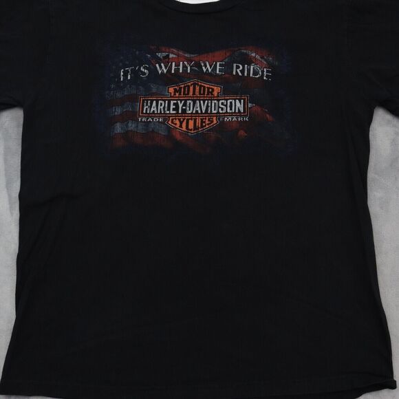 Harley Davidson Shirt Mens L Black It's Why We Ride Short Sleeve Tee Auburn MA - Picture 7 of 14